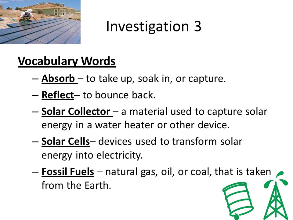 Investigation 3 Vocabulary Words