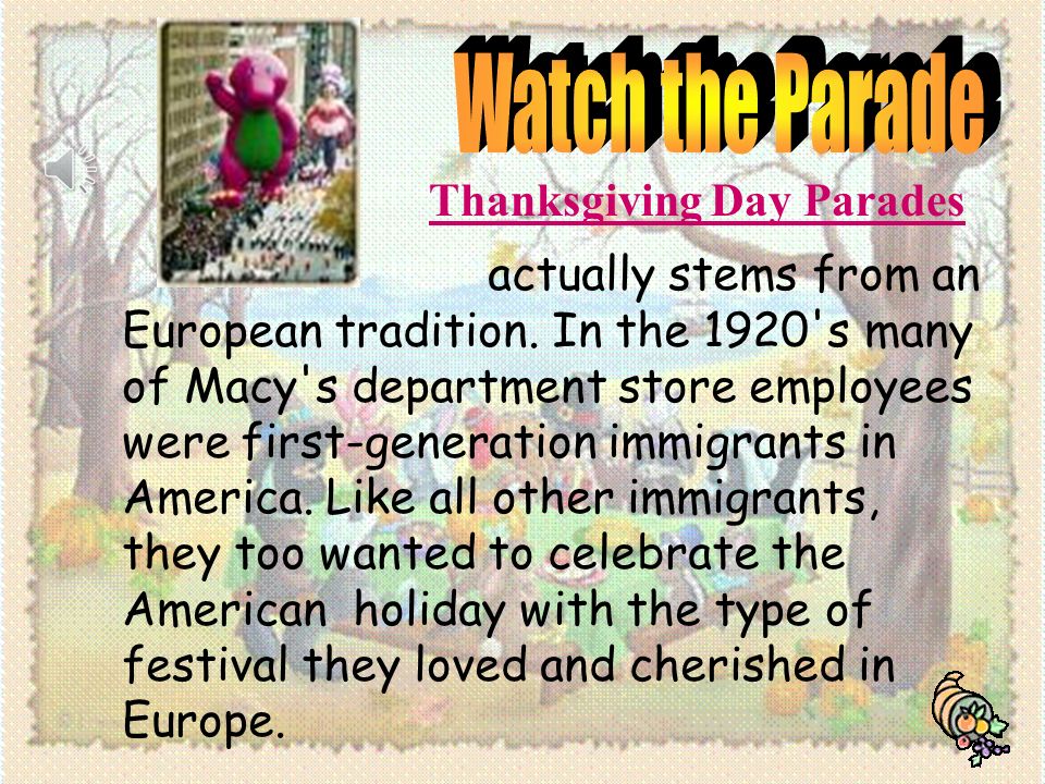 Watch the Parade Thanksgiving Day Parades