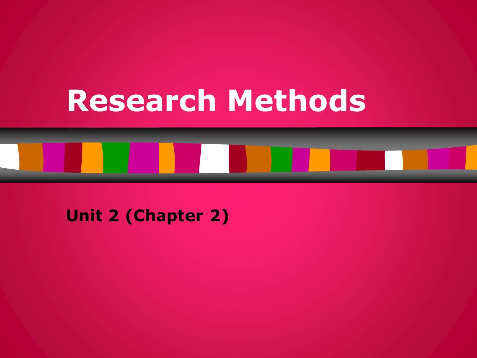 Research Methods Unit 2 (Chapter 2)