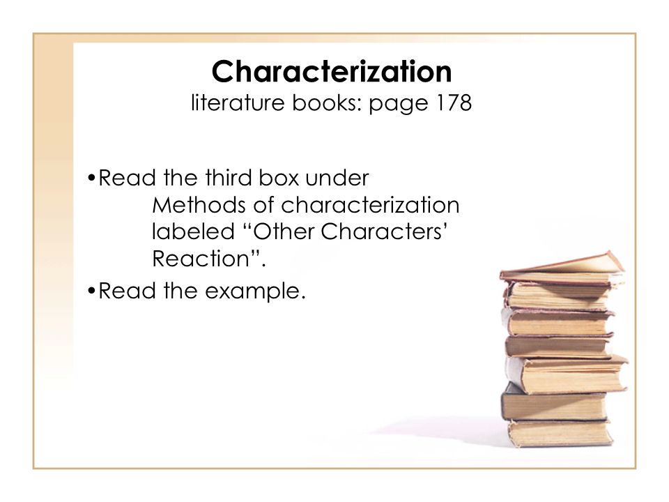 Characterization literature books: page 178