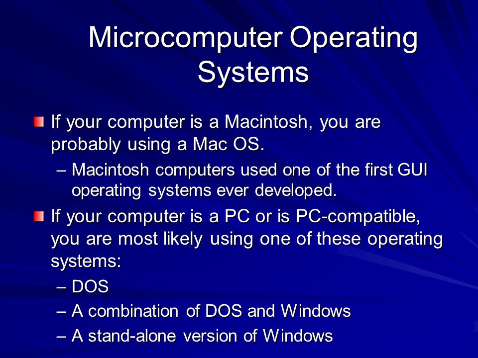 Microcomputer Operating Systems