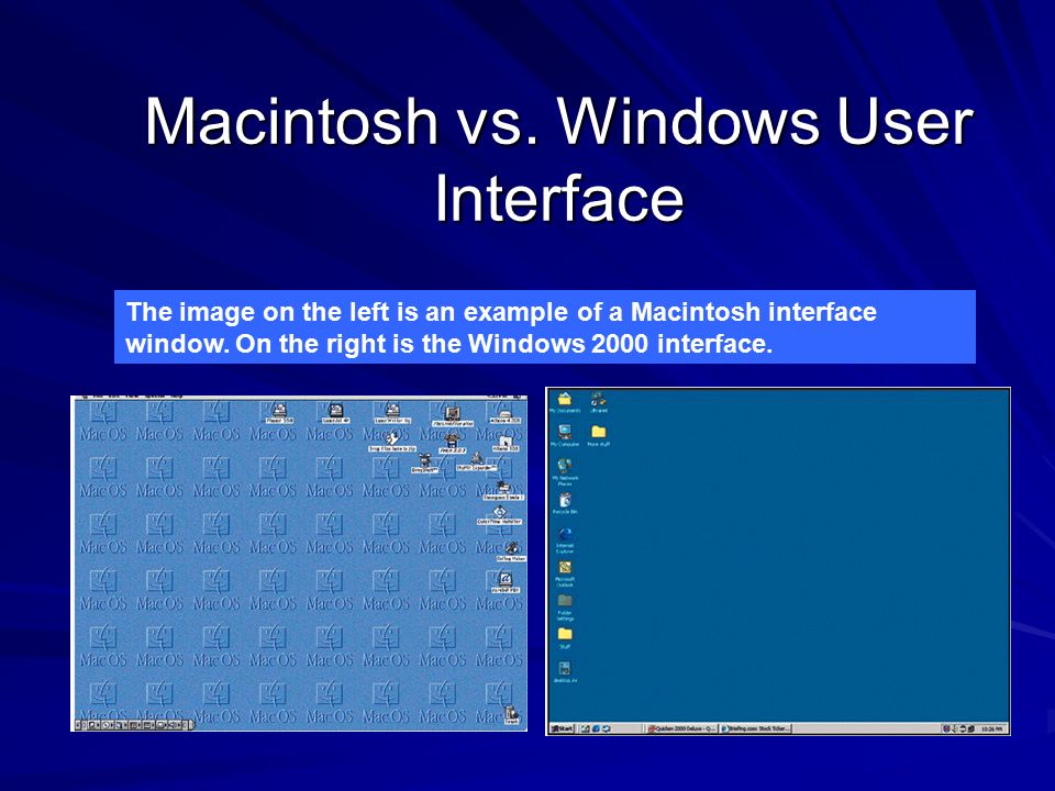 Macintosh vs. Windows User Interface
