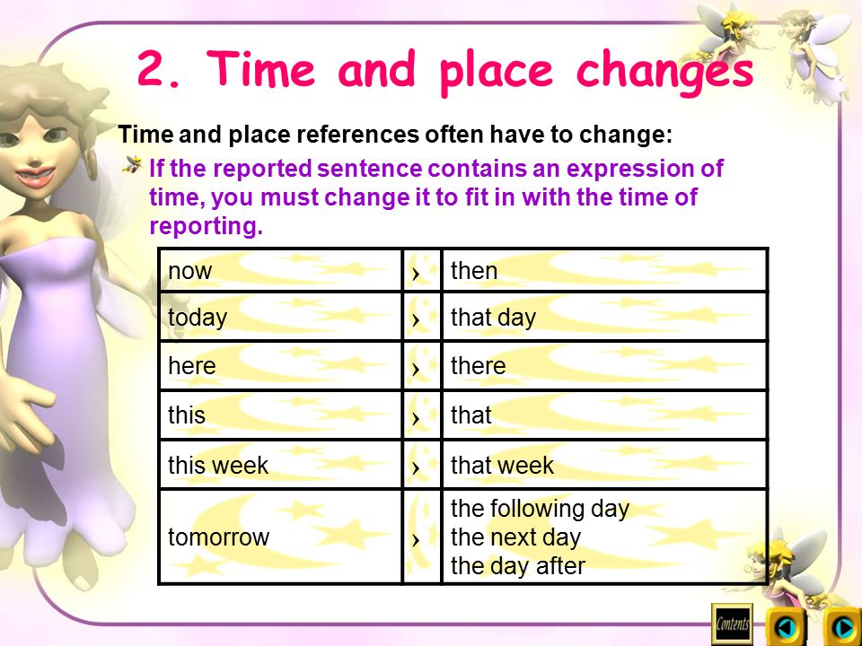 2. Time and place changes ›
