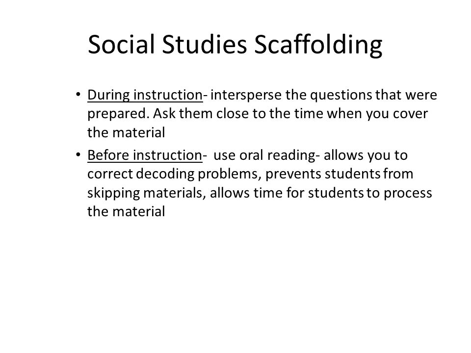 Social Studies Scaffolding