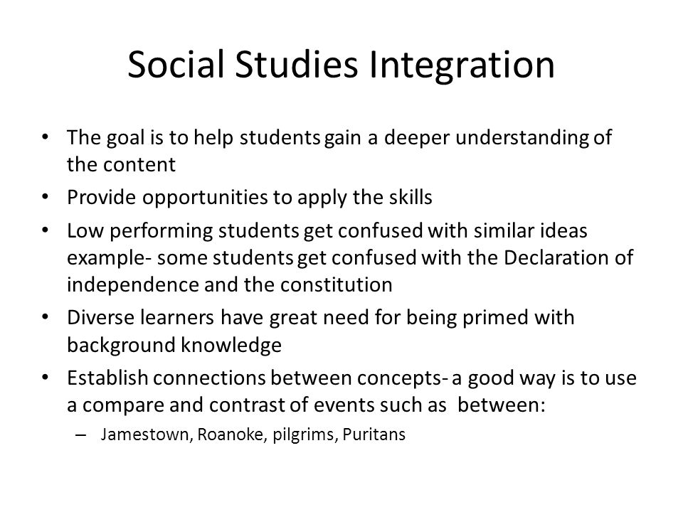 Social Studies Integration