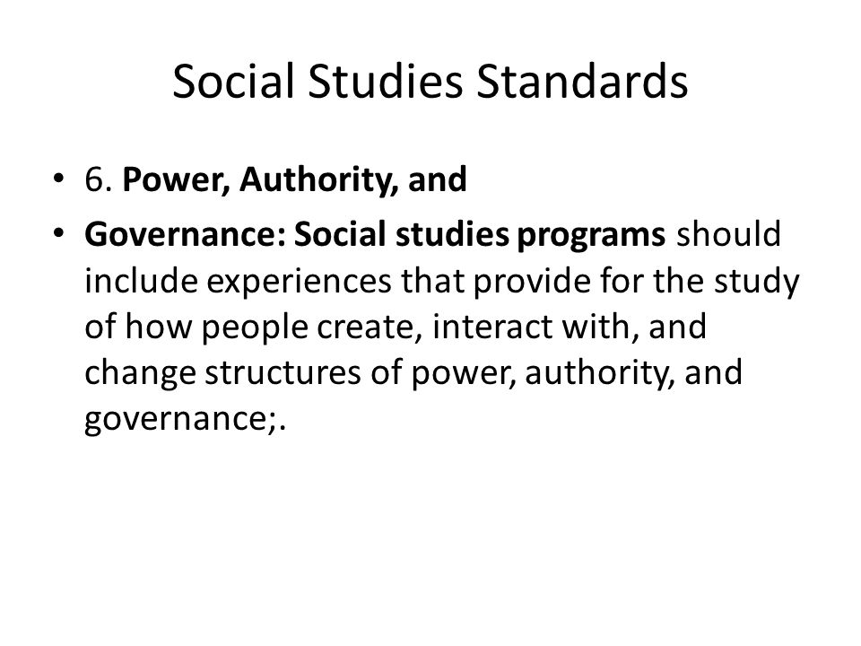 Social Studies Standards