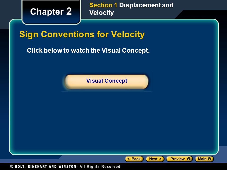 Sign Conventions for Velocity
