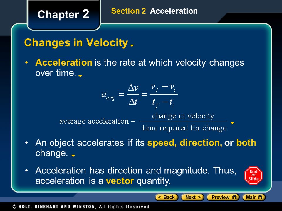 Chapter 2 Changes in Velocity