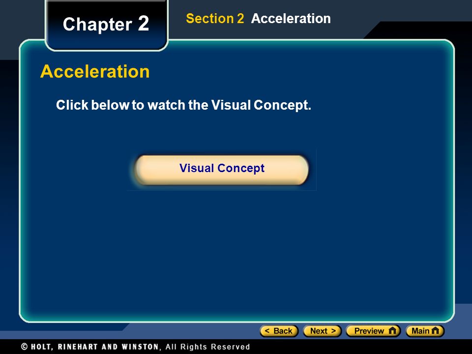 Chapter 2 Acceleration Section 2 Acceleration