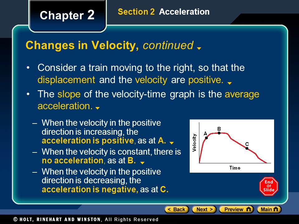 Changes in Velocity, continued