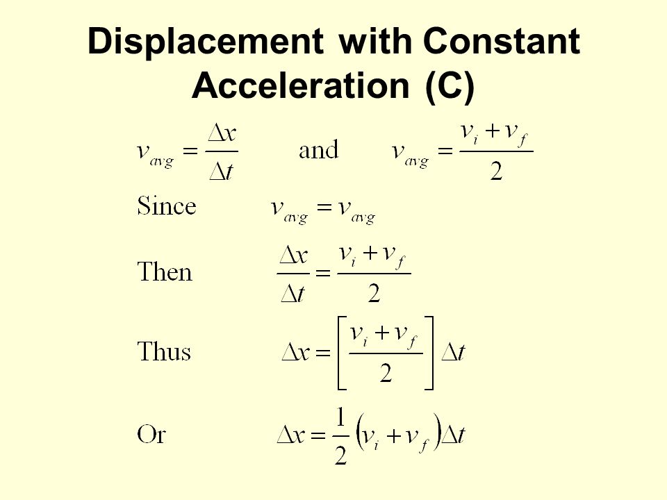 Displacement with Constant Acceleration (C)
