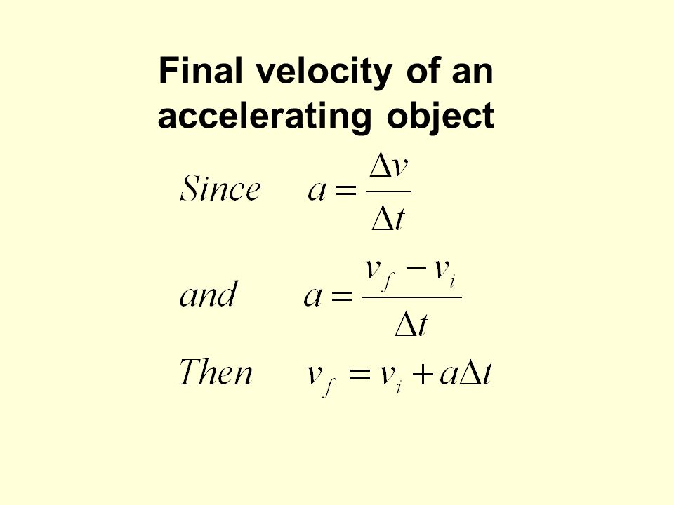 Final velocity of an accelerating object