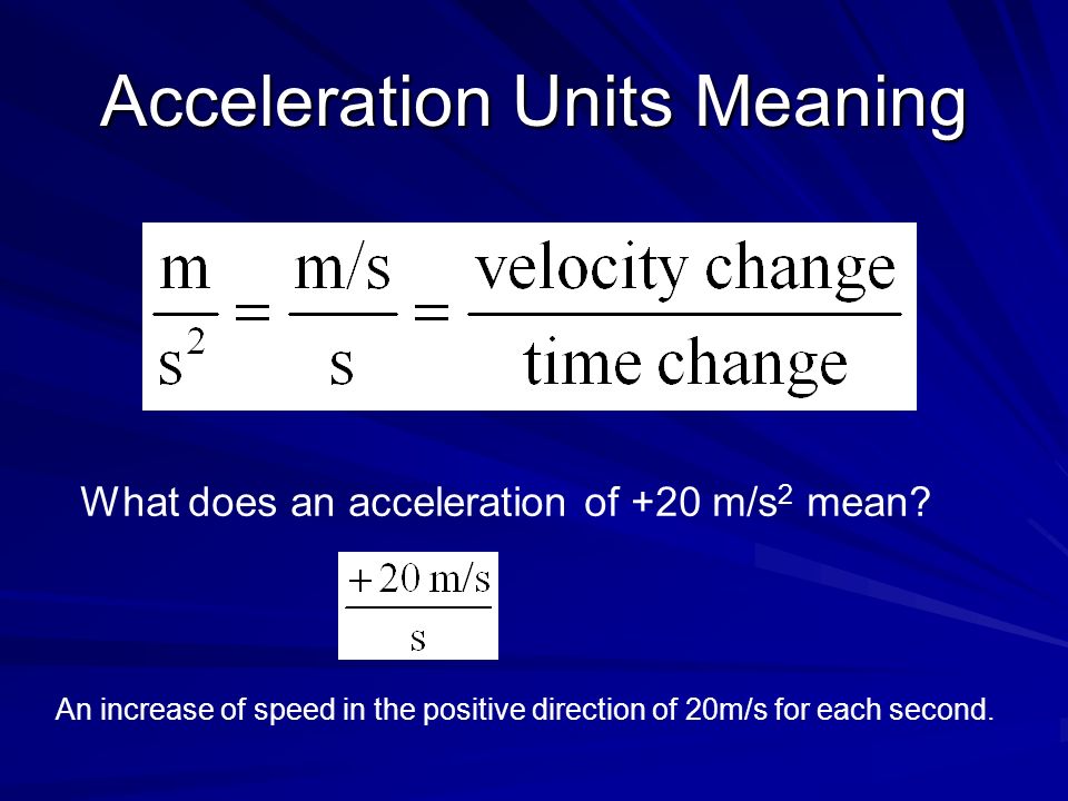 Acceleration Units Meaning
