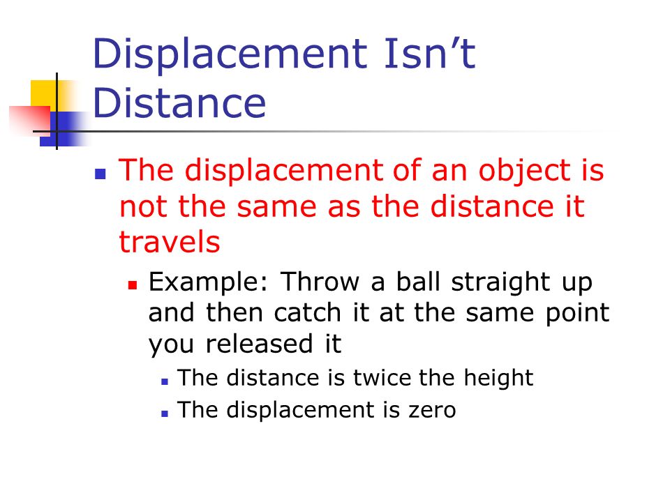 Displacement Isn’t Distance