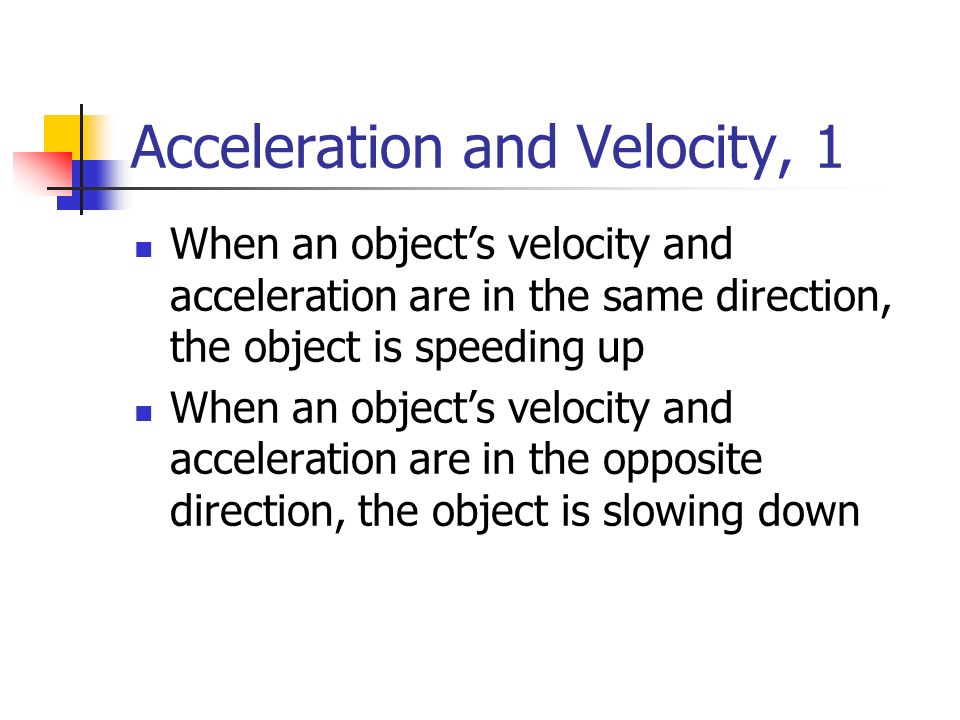 Acceleration and Velocity, 1