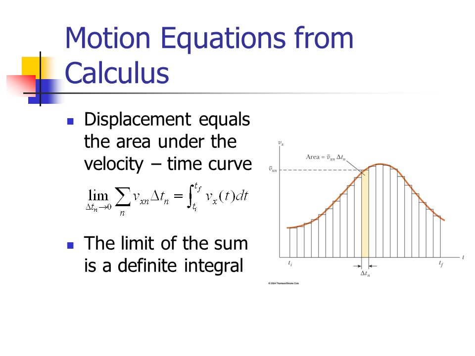 Motion Equations from Calculus