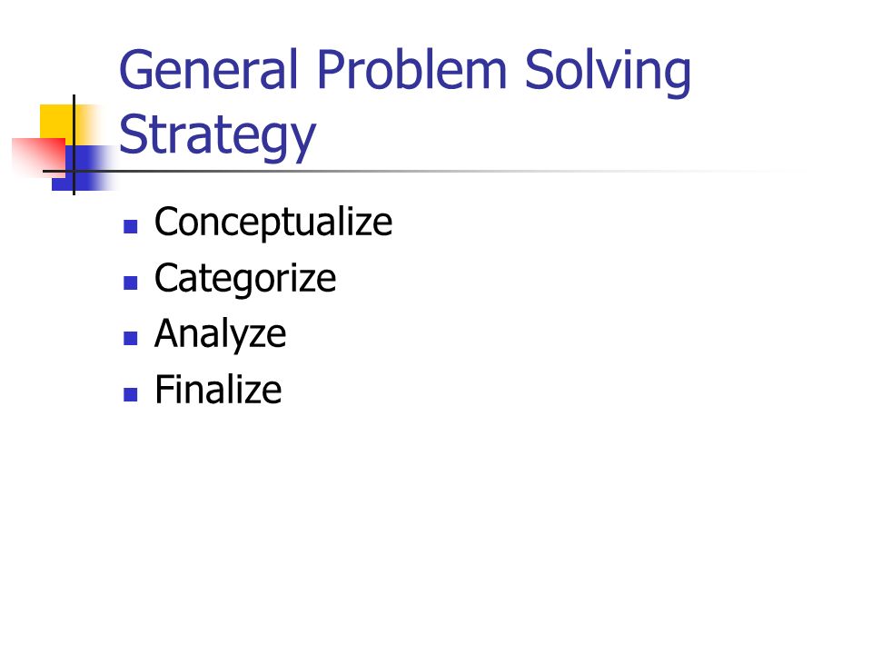 General Problem Solving Strategy