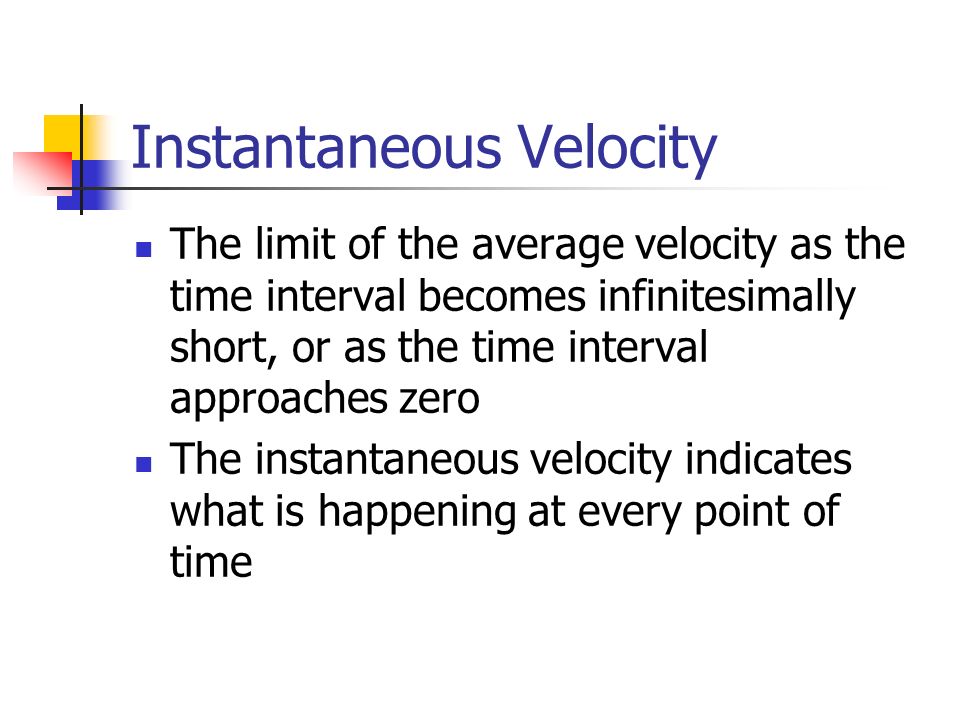 Instantaneous Velocity