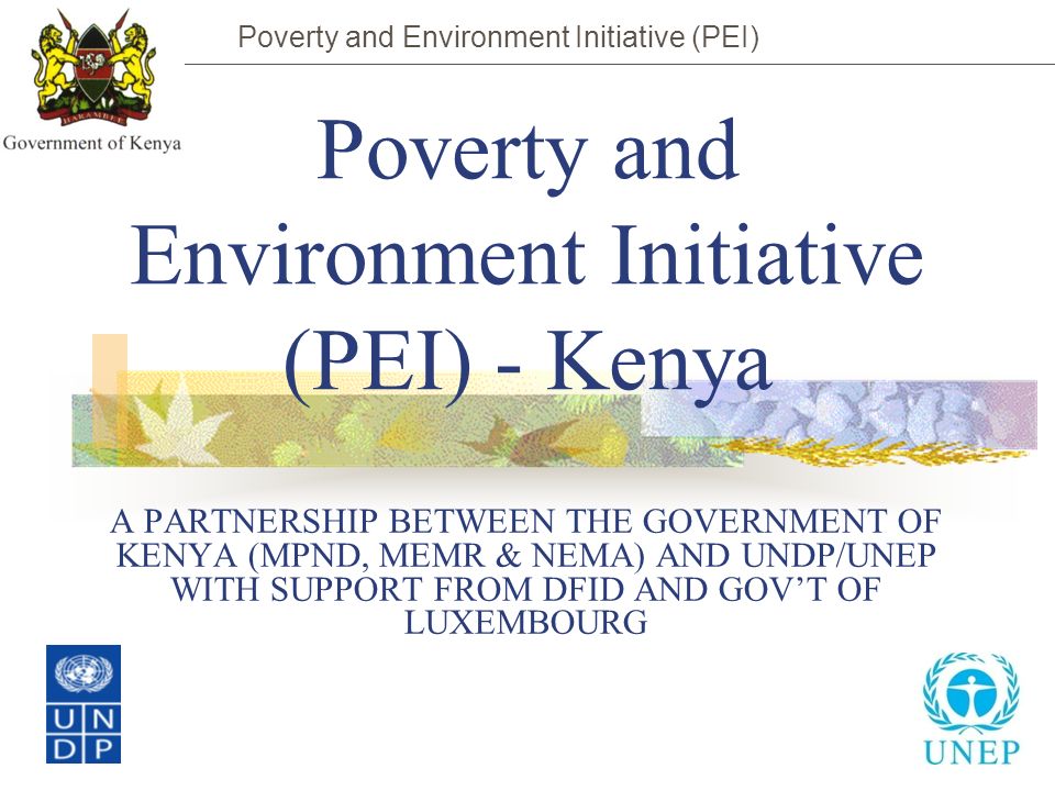 Poverty and Environment Initiative (PEI) - Kenya