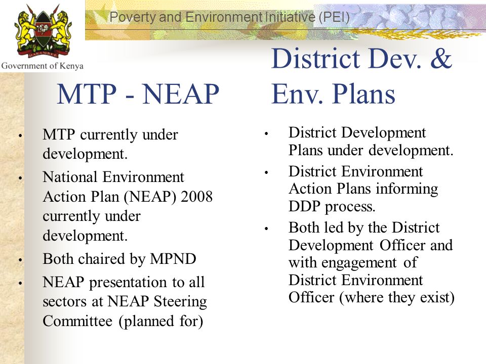 District Dev. & Env. Plans