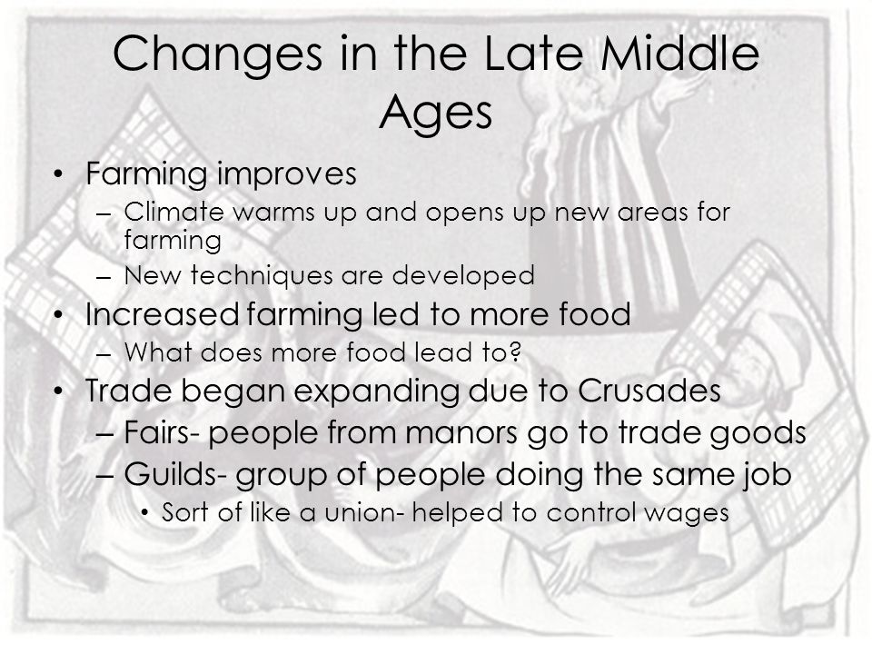 Changes in the Late Middle Ages
