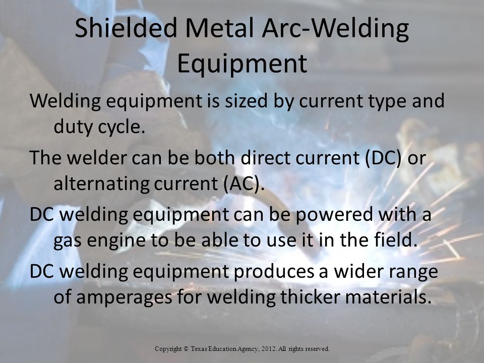 Shielded Metal Arc-Welding Equipment