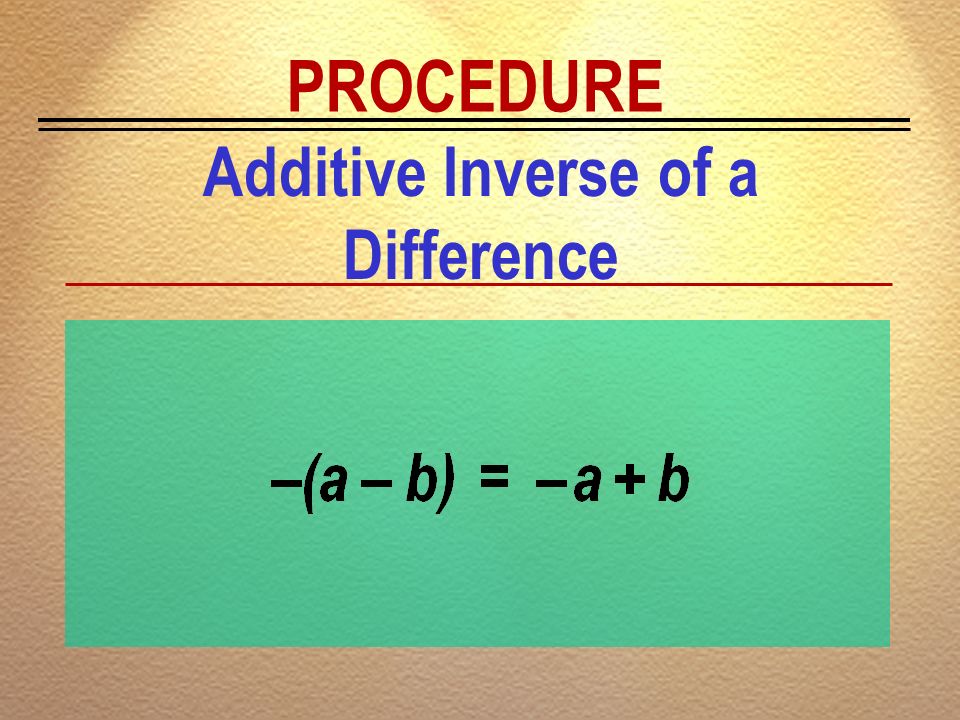 Additive Inverse of a Difference