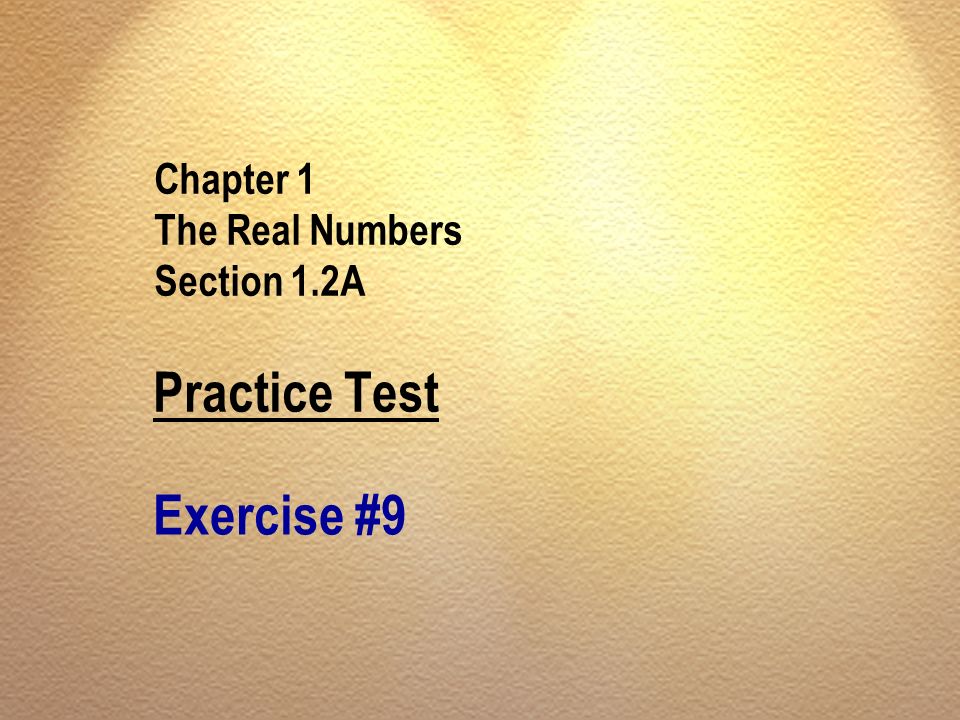Chapter 1 The Real Numbers