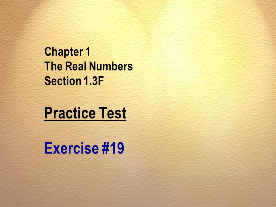 Chapter 1 The Real Numbers