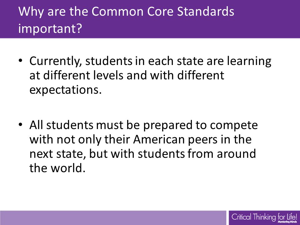 Why are the Common Core Standards important