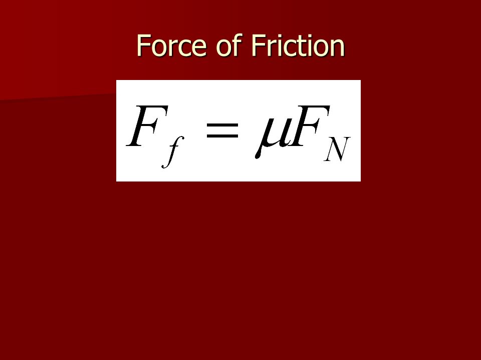 Force of Friction