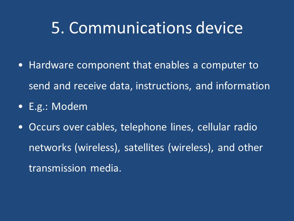 5. Communications device