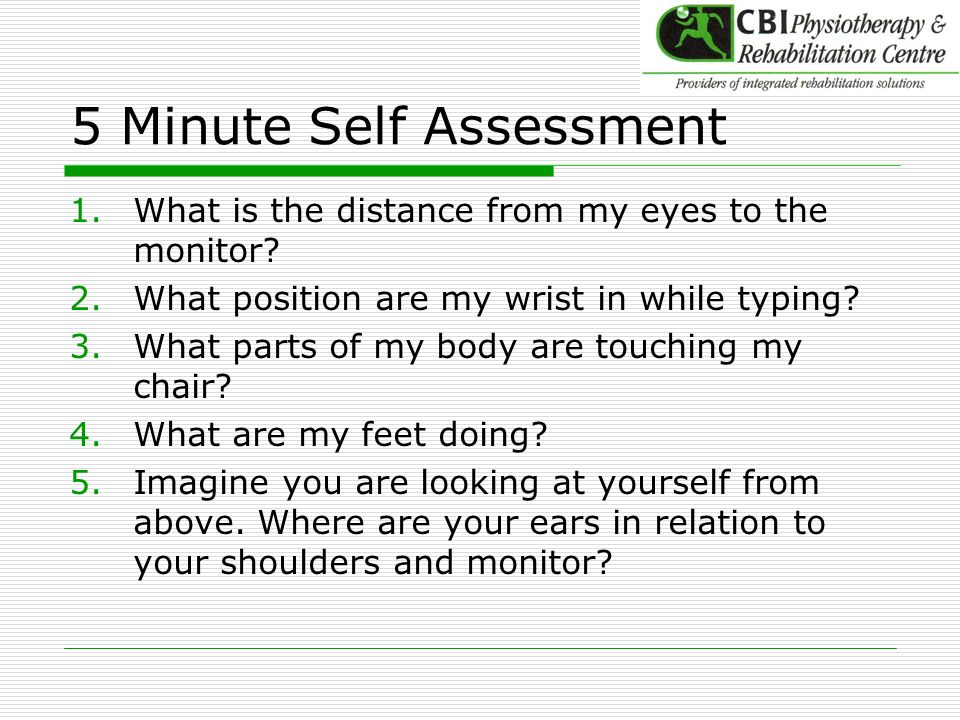 5 Minute Self Assessment