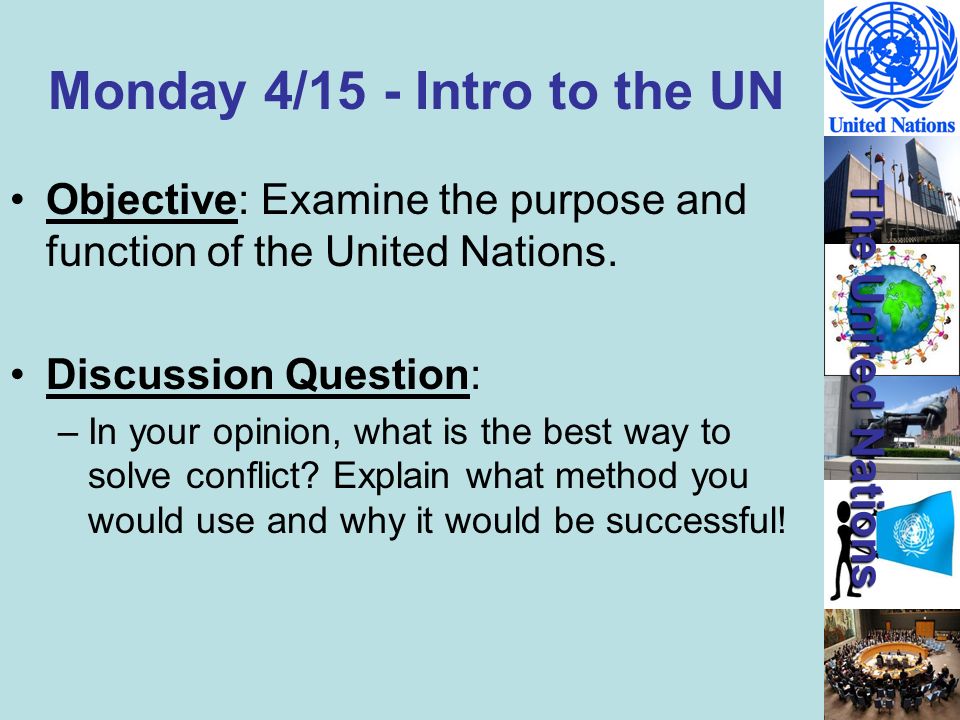 Monday 4/15 - Intro to the UN