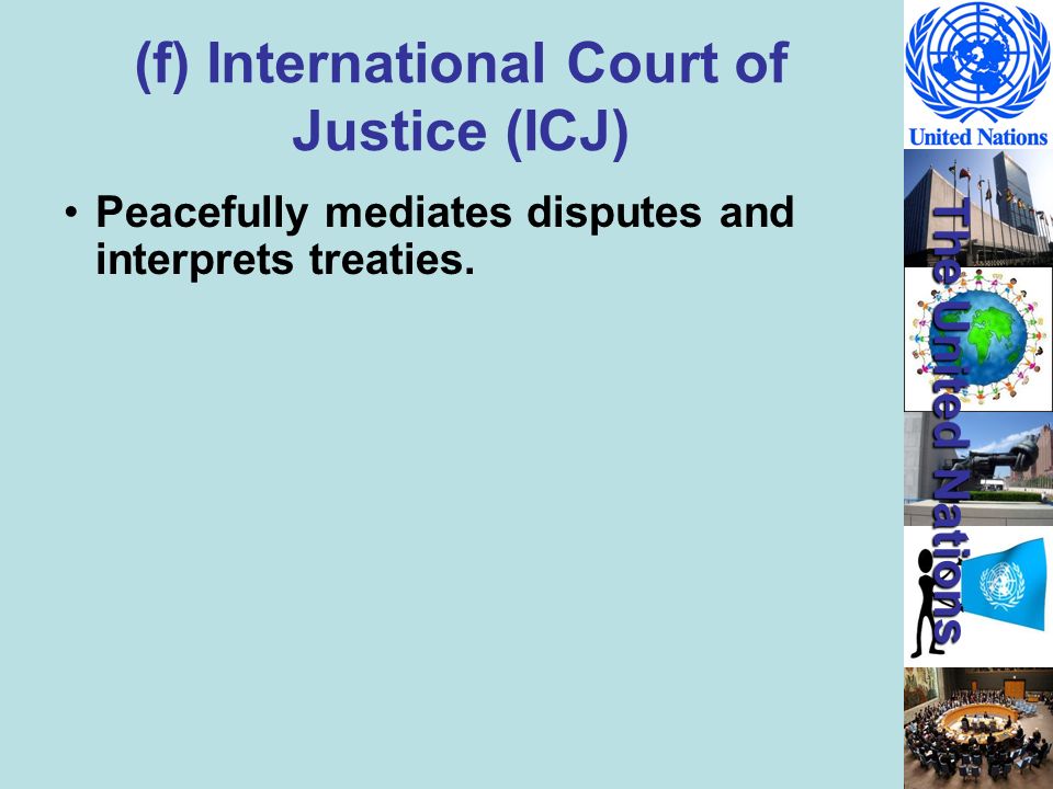 (f) International Court of Justice (ICJ)
