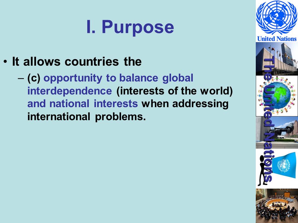 I. Purpose It allows countries the