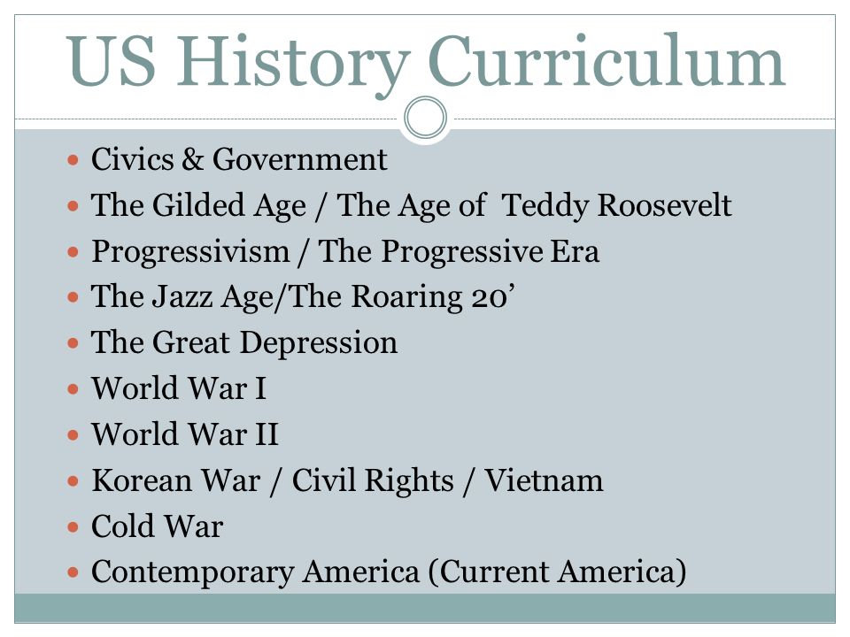US History Curriculum Civics & Government