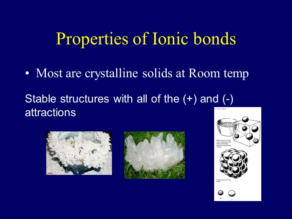 Properties of Ionic bonds