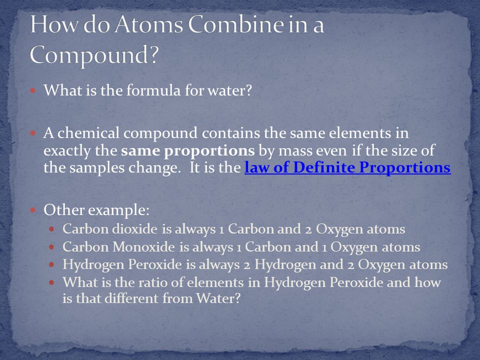 How do Atoms Combine in a Compound