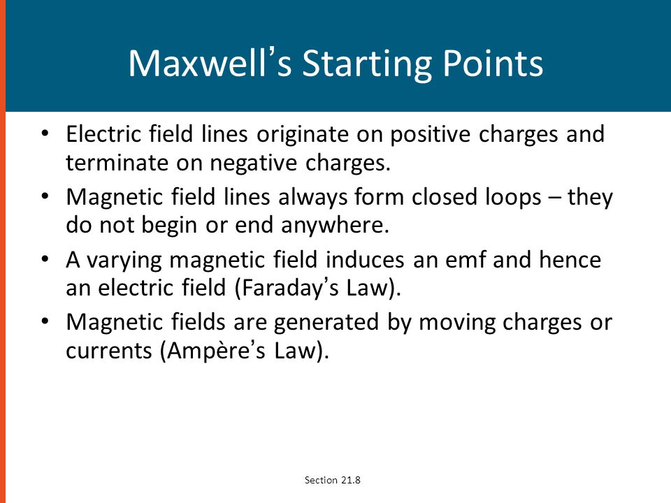 Maxwell’s Starting Points