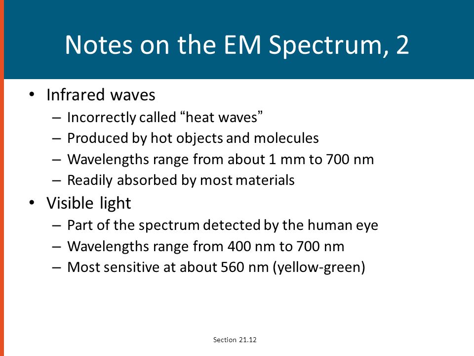 Notes on the EM Spectrum, 2