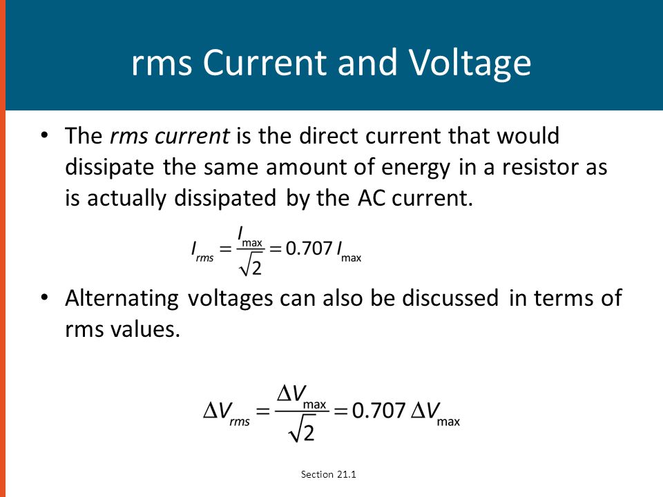 rms Current and Voltage