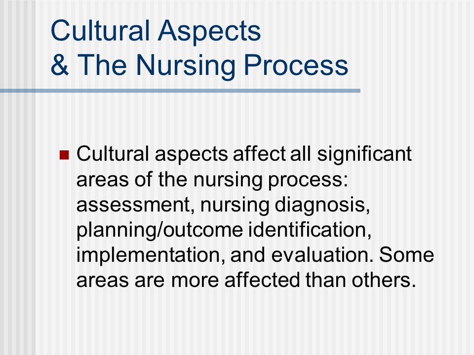 Cultural Aspects & The Nursing Process