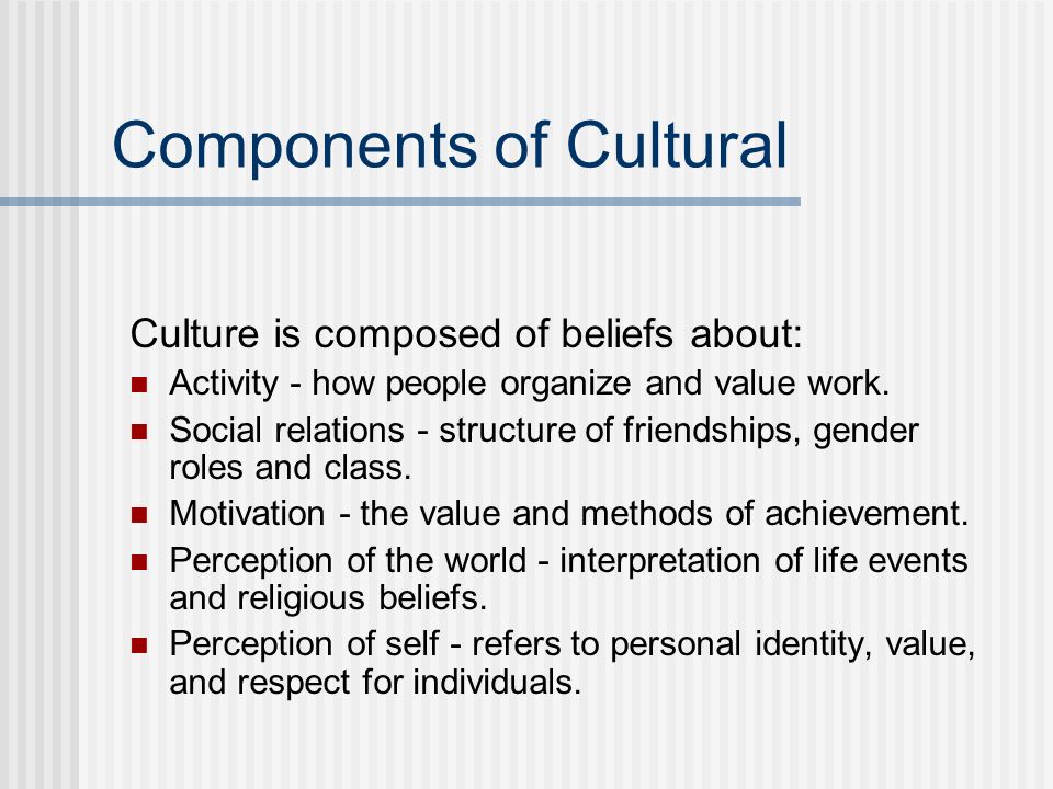 Components of Cultural