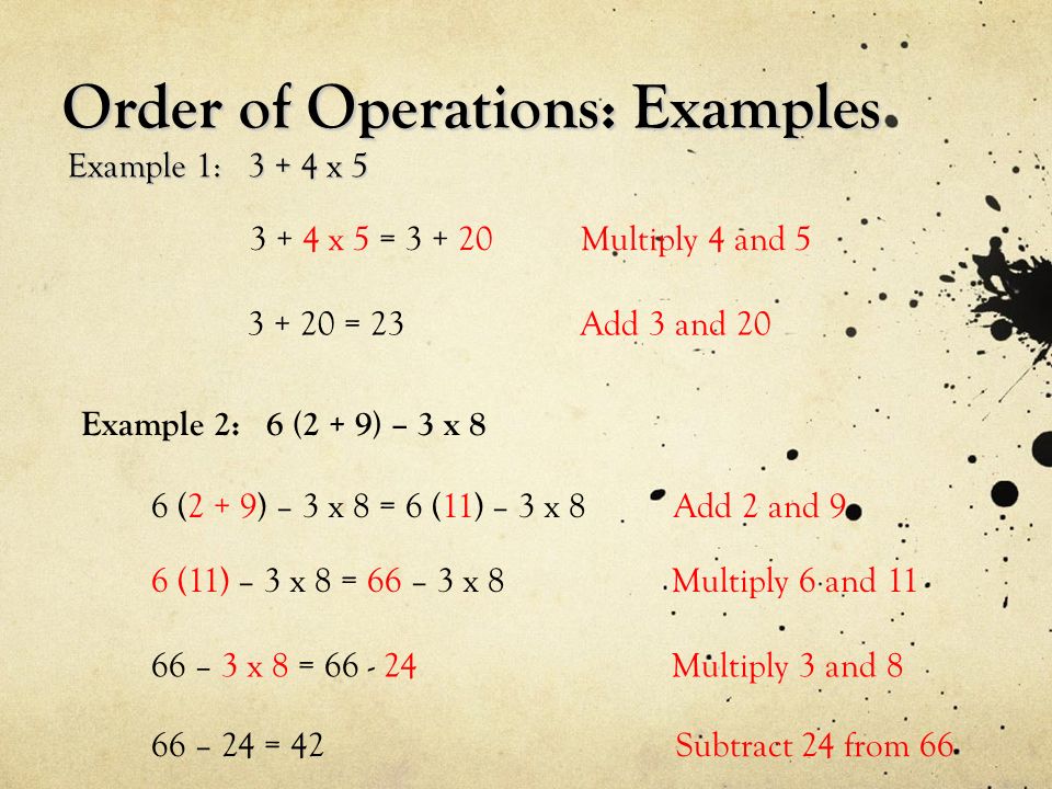 Order of Operations: Examples