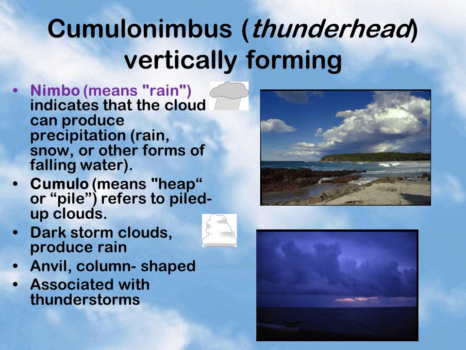 Cumulonimbus (thunderhead) vertically forming
