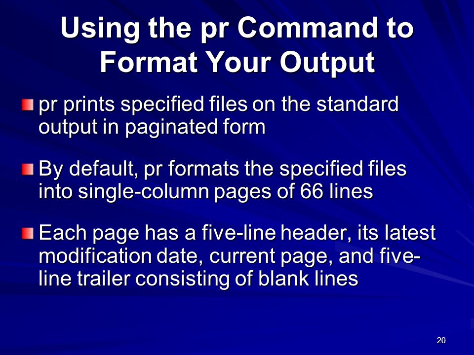 Using the pr Command to Format Your Output