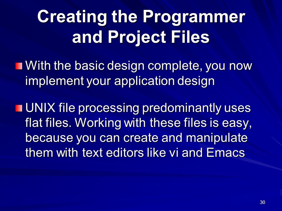 Creating the Programmer and Project Files
