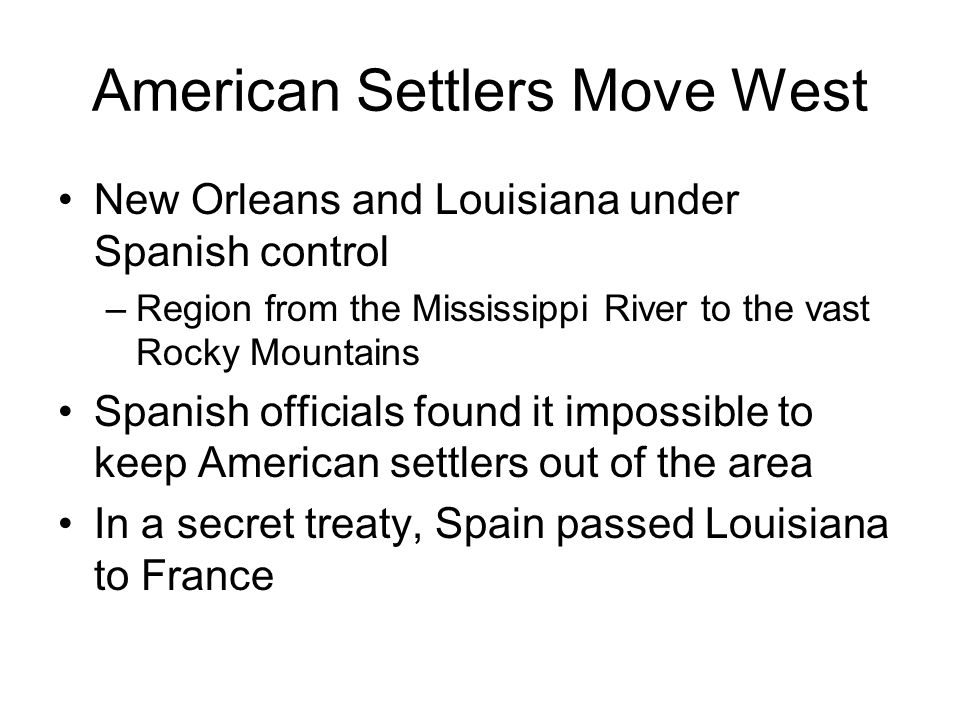 American Settlers Move West