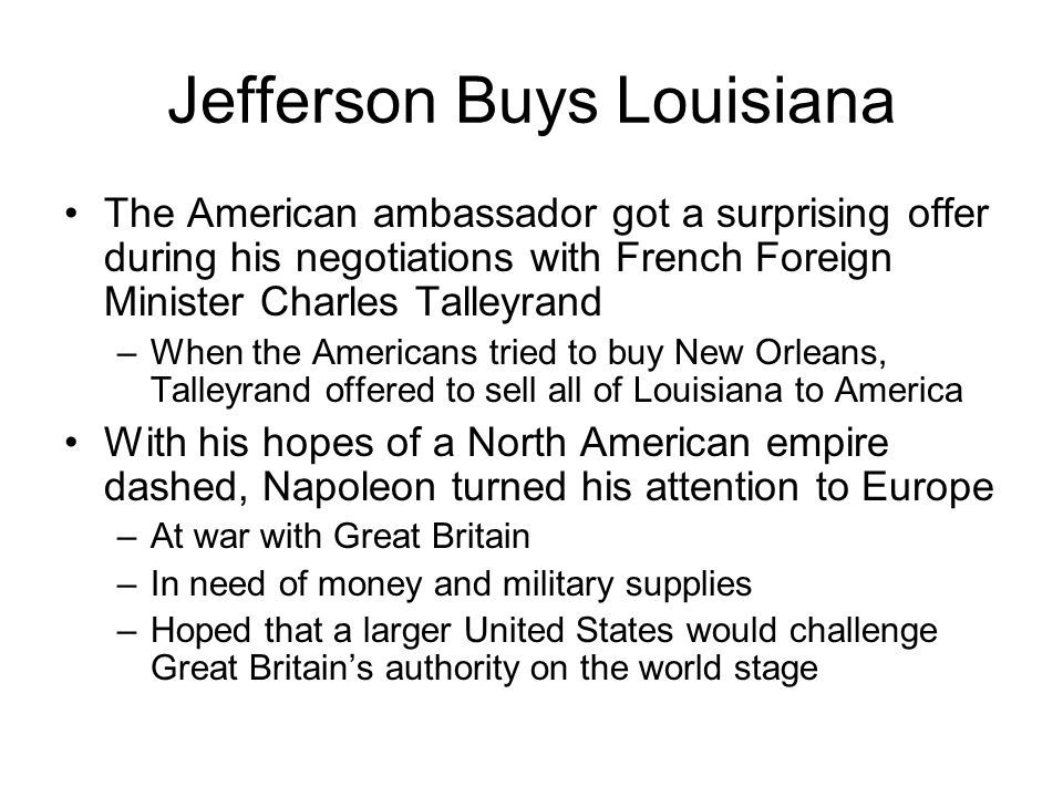 Jefferson Buys Louisiana